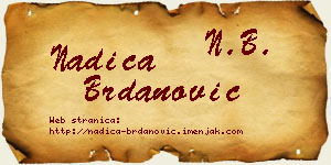 Nadica Brdanović vizit kartica